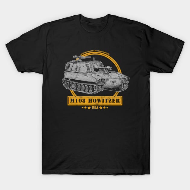 M108 Self-Propelled Howitzer T-Shirt by rycotokyo81